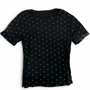 Black Polka Dot Women's Top